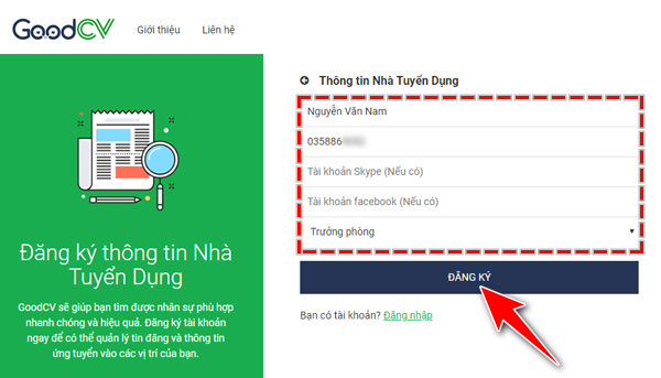 Tao tai khoan nha tuyen dung tren Joboko