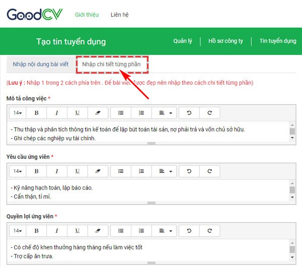 Viet tin tuyen dung day du thu hut ung vien