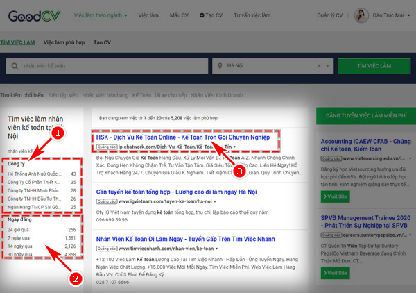 Tim kiem viec lam phu hop tren Joboko