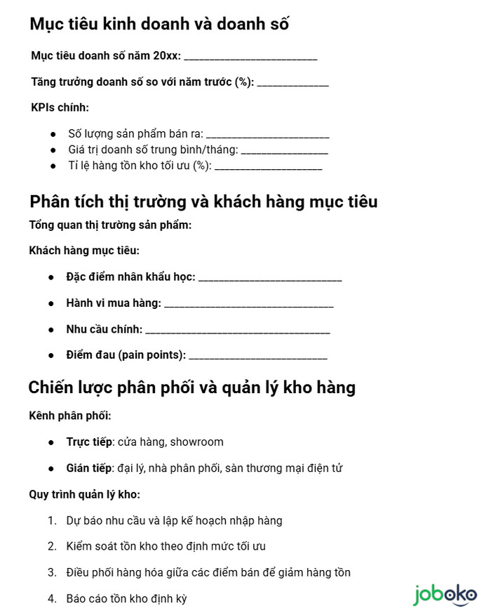 cac buoc lap ke hoach ban hang