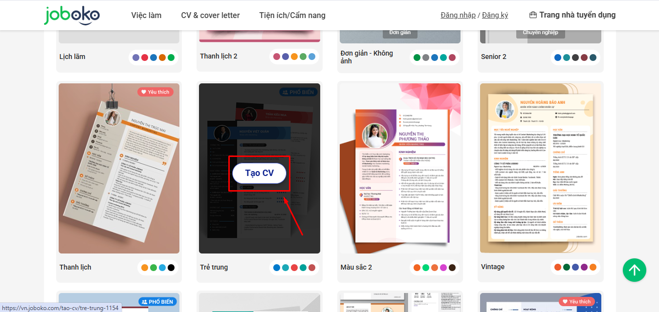 Tạo CV trên máy tính
