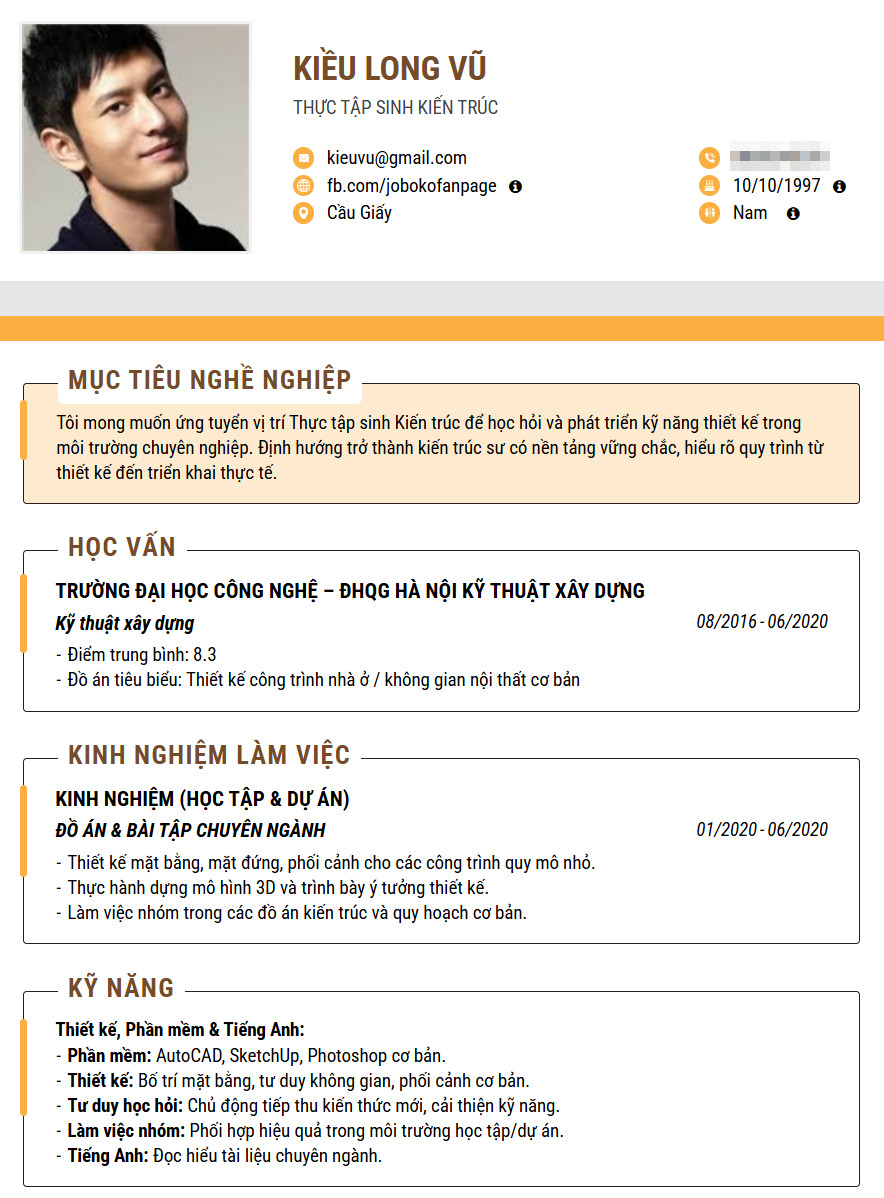 Cach viet cv xin viec kien truc su