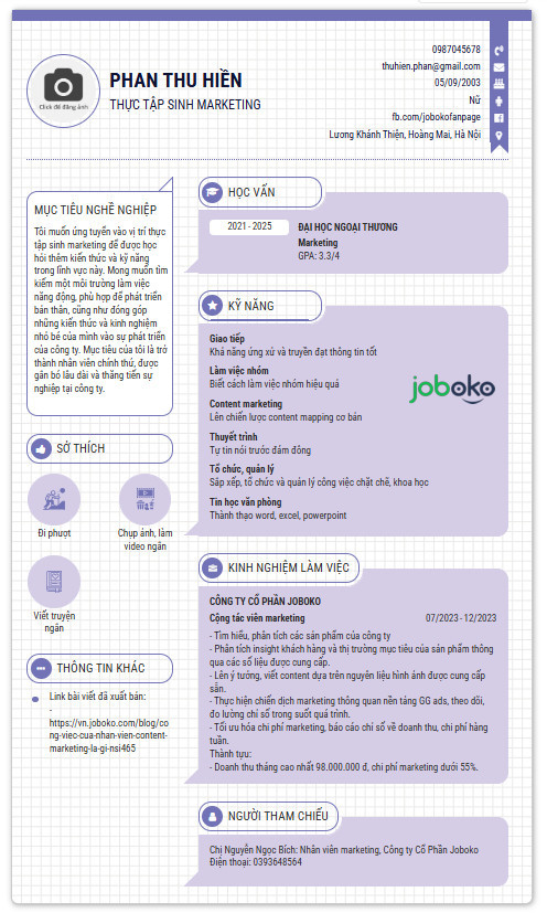 cv thuc tap marketing