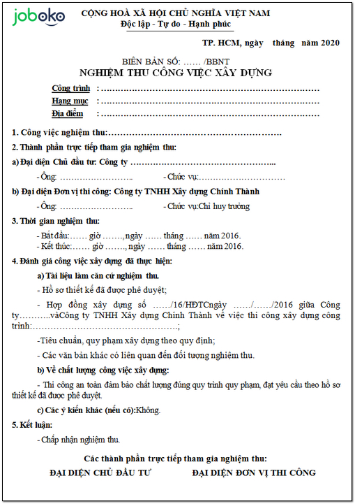 tuyen tap cac mau bien ban nghiem thu 2020 chuan hien nay