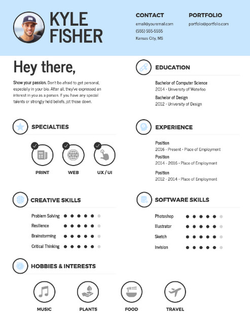 Mau Infographic gioi thieu ban than dep, cuon hut nha tuyen dung