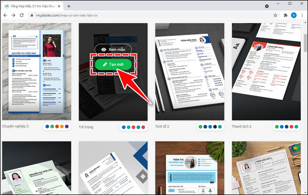 cach tao cv ung vien joboko 2