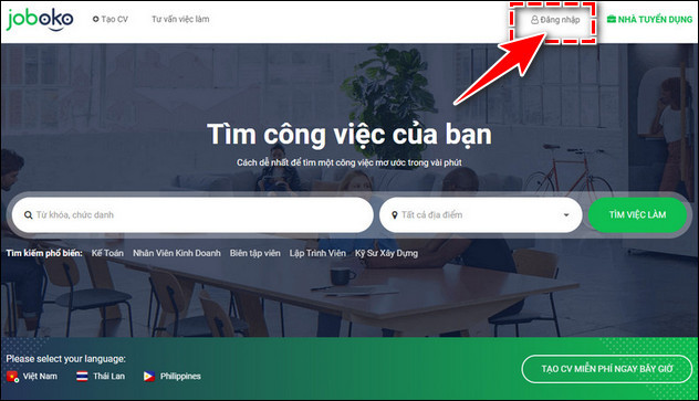 Cach doi lay lai mat khau tai khoan Ung Vien JobOKO