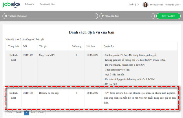 cach mua va su dung goi review cv joboko 6