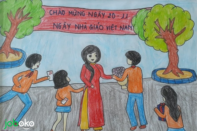 tranh ve co giao va hoc sinh 18